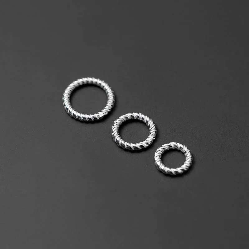 925 Sterling Silver Twisted Line Jump Rings for DIY