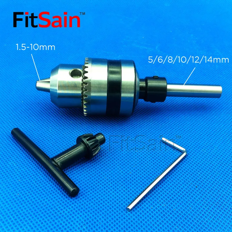FitSain--B12 1.5-10mm Mini Drill Chuck Shaft Diameter 5mm, 8mm, 10mm, 12mm, 14mm Connect Rod Power Tools Accessories Drill Press