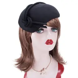 Lawliet Teardrop Womens British Style Wool Felt Fascinator Hat Tam Beret Casque Cocktail Bridal Hat A572