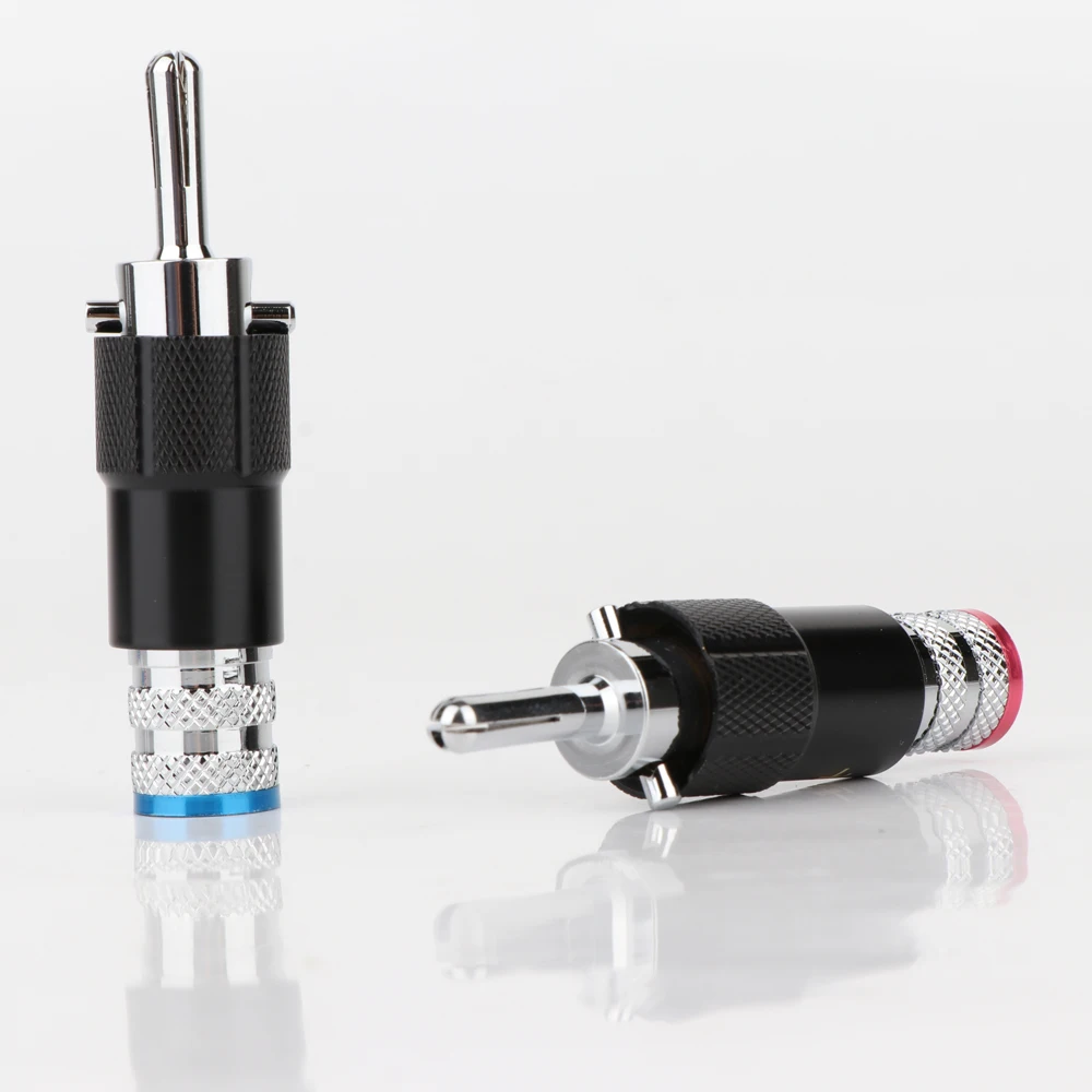 4pcs BA141Hi-end Rhodium Plated Audio Video Speaker Jack 8mm Self-locking Male Banana Plug speaker Interconnector cale connector