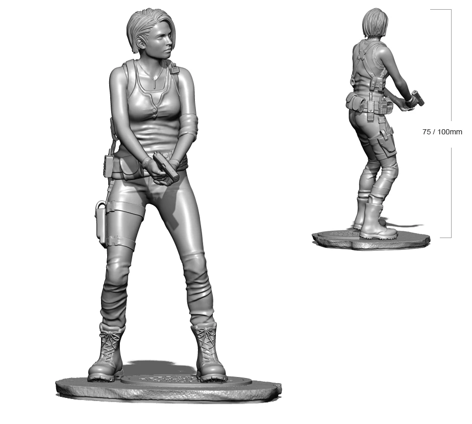 

1/24, 75 мм, 1/18, 100 мм, модель из смолы, женщина-солдат, девушка, 3D-печать, фигурка, некрашенная, без цветов, искусственная кожа