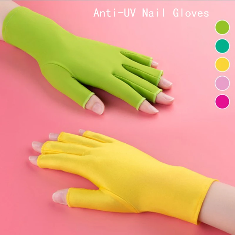 1 Pair Anti UV Radiation Protection Gloves UV Protection Nail Dryer Light Tool