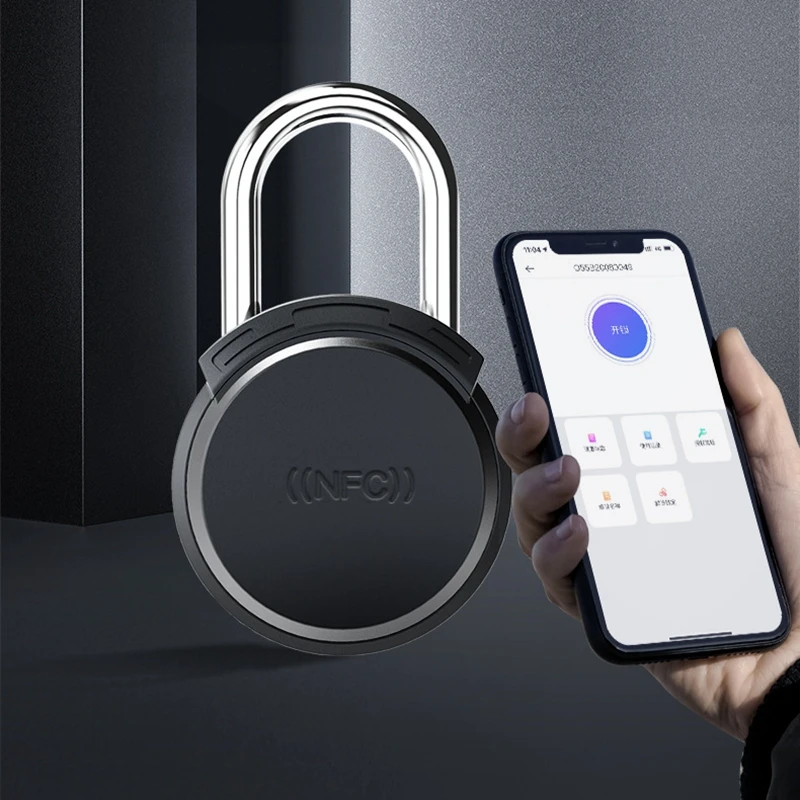 Bluetooth Card Padlock Lock NFC Mobile Phone Control Keyless Padlock Nonelectrically Smart Security Anti-Theft Luggage Padlock