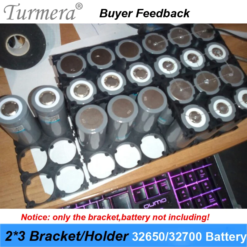 2*3 Battery Holder Bracket 32650 32700 Cell Safety Anti Vibration Plastic Brackets For 32650 32700 Battery Pack Turmera