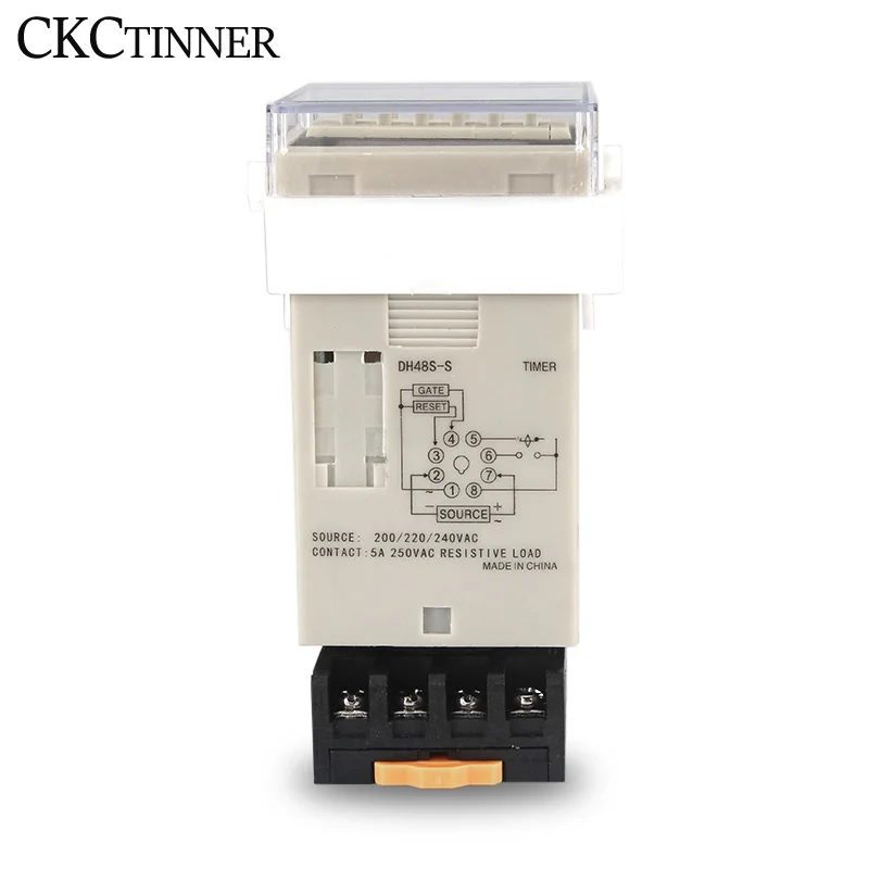 Digital LED Programmable Timer Relay Switch DH48S-S 0.1S-99H Socket Base AC/DC 12V 24V 36V 110V 220V 380V Repeat Cycle Timer