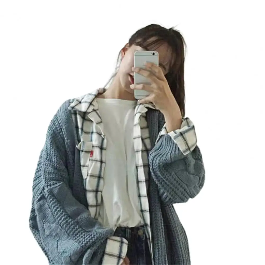 Oversized Knit Sweater Autumn Winter Women Long Sleeve Twisted Knitted Coat Open Front Sweater Cardigan