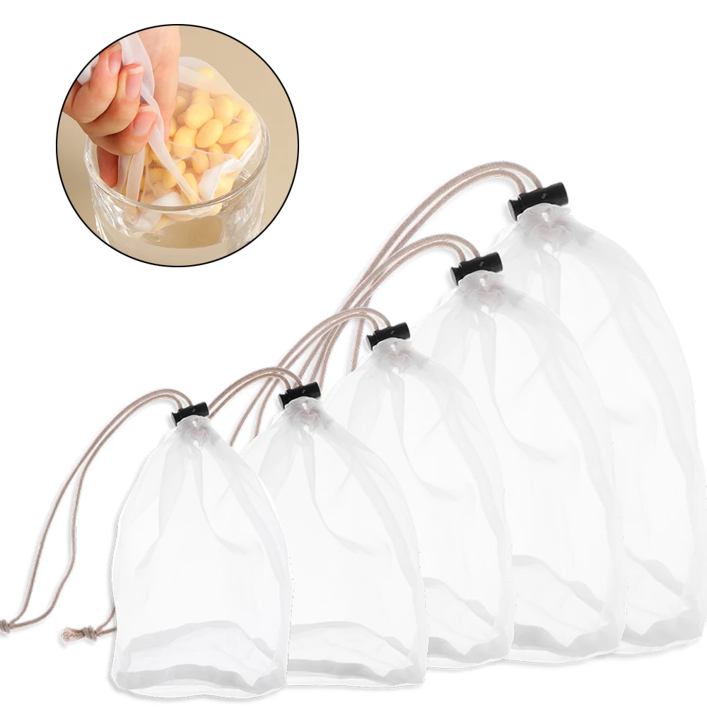 120mesh Reusable Fine Mesh Wine Strainer Nut Milk Bag Food Special Coffee Filter Cheese cloth Nylon Cooking All Purpose kitchen