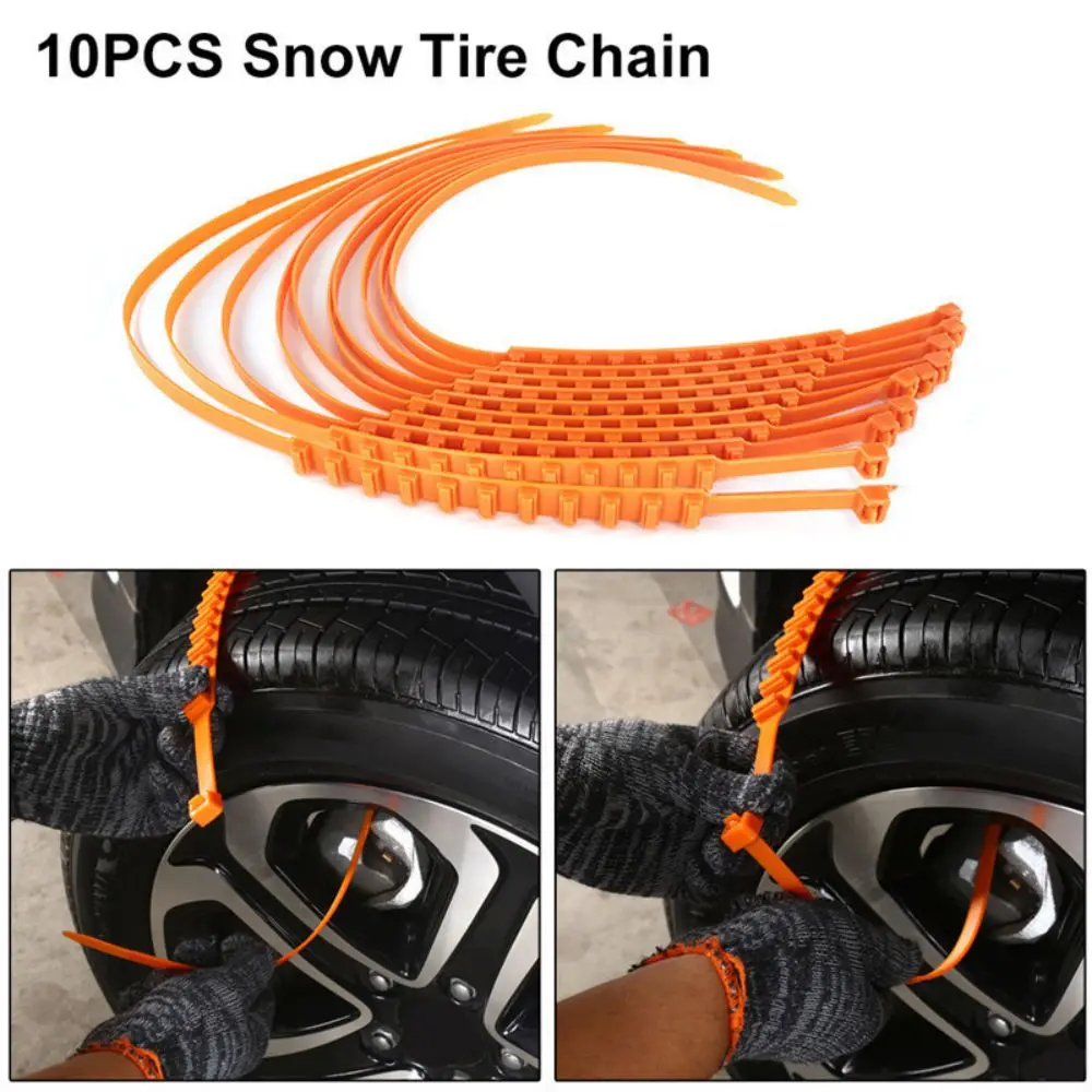 10Pcs Car Winter Tire Wheels Snow Chains Snow Tire Anti-skid Chains Wheel Tyre Cable Belt Winter Outdoor Emergency Chain STC01