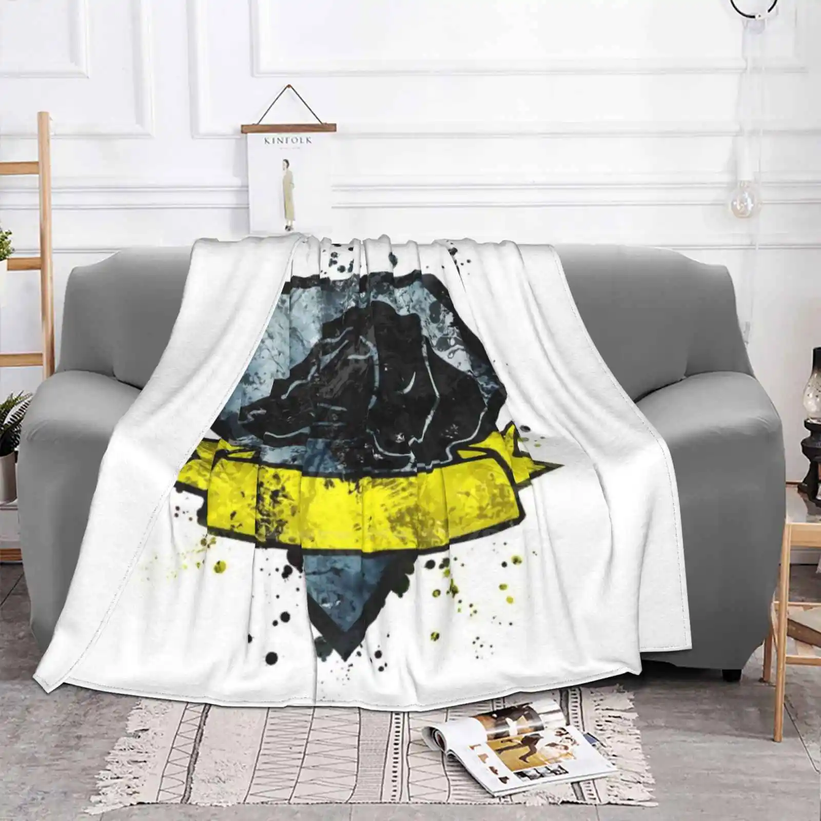 Splatter Top Quality Comfortable Bed Sofa Soft Blanket Metal Gear Solid Phantom Pain Symbol Black White Yellow Gold Navy Blue