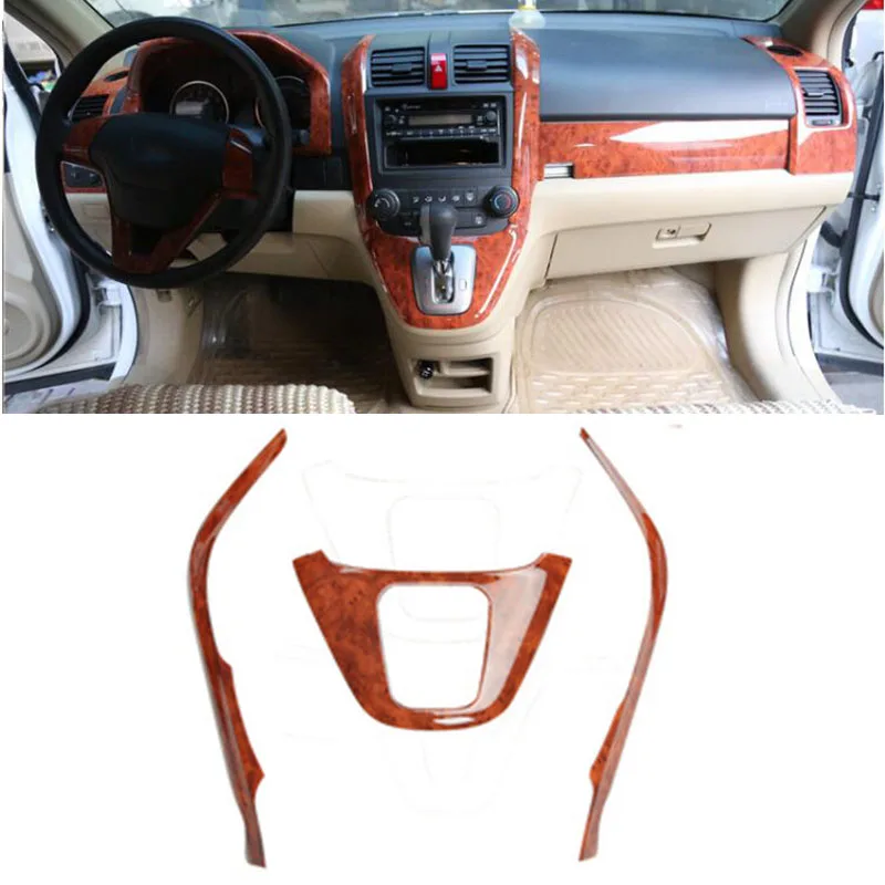 

For Honda CRV CR-V 2007 2008 2009 2010 2011 Peach wood grain Central Console Gear Shift Panel Trim