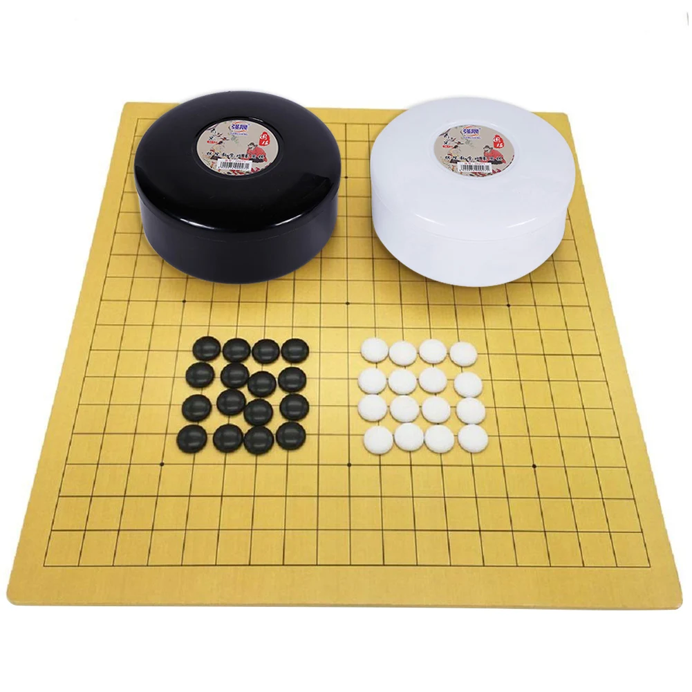 Chinese old board Game Weiqi Checkers Go Game Set Plastic Go Game Gift for Children Excellent Durability soft and thick non-slip