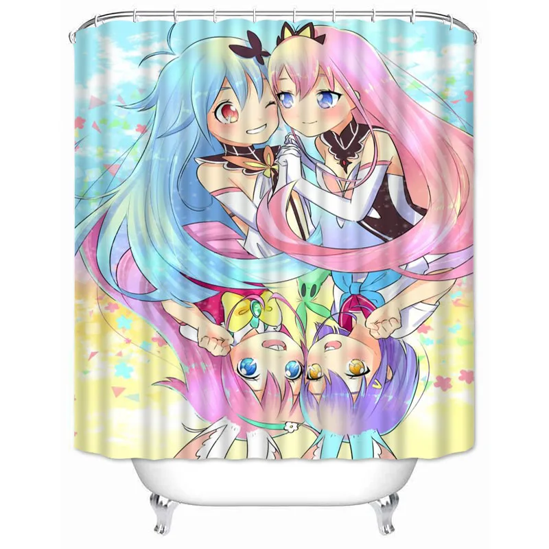 Musife Custom Flip Flappers Shower Curtain Waterproof Polyester Fabric Bathroom With Hooks DIY Home Decor