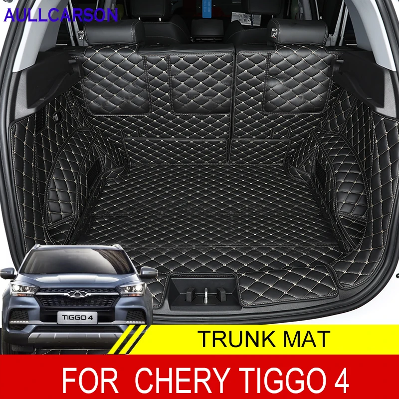 For Chery Tiggo 4 Trunk Mats Leather Durable Cargo Liner Boot Carpets Rear Film 5X Interior Decoration Accessories Cover