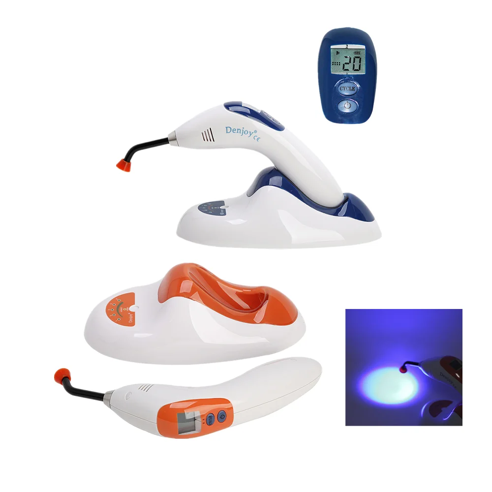 Denjoy Dental Curing lamp LED 7W Curing Light Lamp 1500-2200mw 2 Colors / Guide Rod D5/D6 dental tool