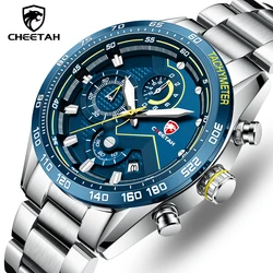 Top Luxury Brand Men Watch CHEETAH New Business Sports Chronograph Watches Luminous Pointer Stainless Steel Wristband Clock Male