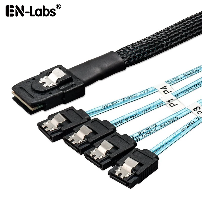 0.5M Internal Mini SAS to 4 x SATA Cable (SFF-8087 to SATA Forward Breakout),Mini SAS Host/Controller to 4 SATA Target/Backplane