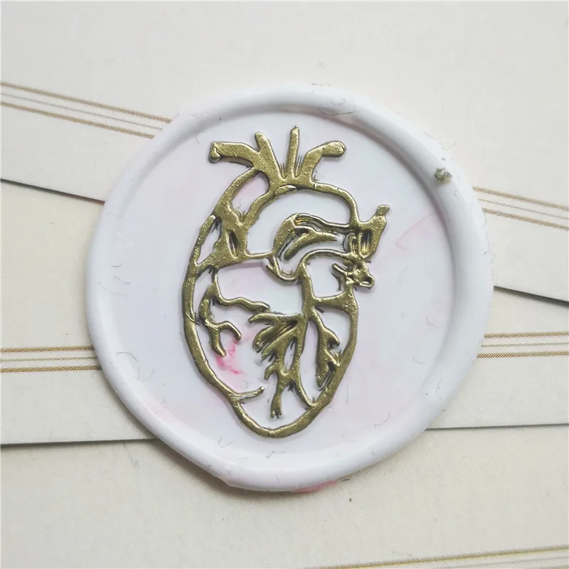 Anatomy Wax Seal Stamp, Gothic wedding stamp, heart wood handle stamp, Anatomically Correct Heart seals,Envelope Letter seals