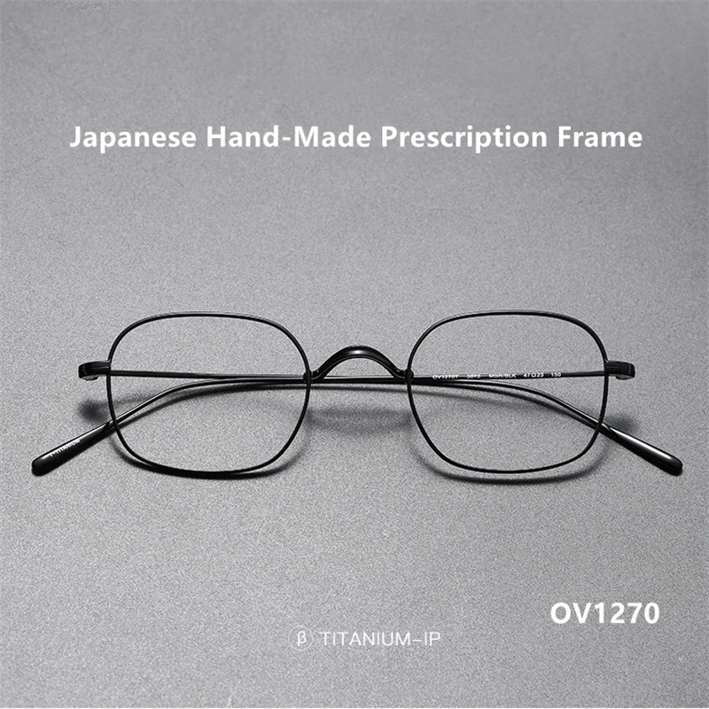 

Japanese Hand-Made Eyeglasses Myopia Prescription Titanium Square Ultra-light Gafas OV1270 Reading Glasses Frames Men De Oculos