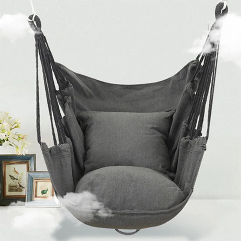 Chair With Cushion Indoor and Outdoor Garden Hammock Dormitory Bedroom Student Lazy Reclining Hanging Chair Swing