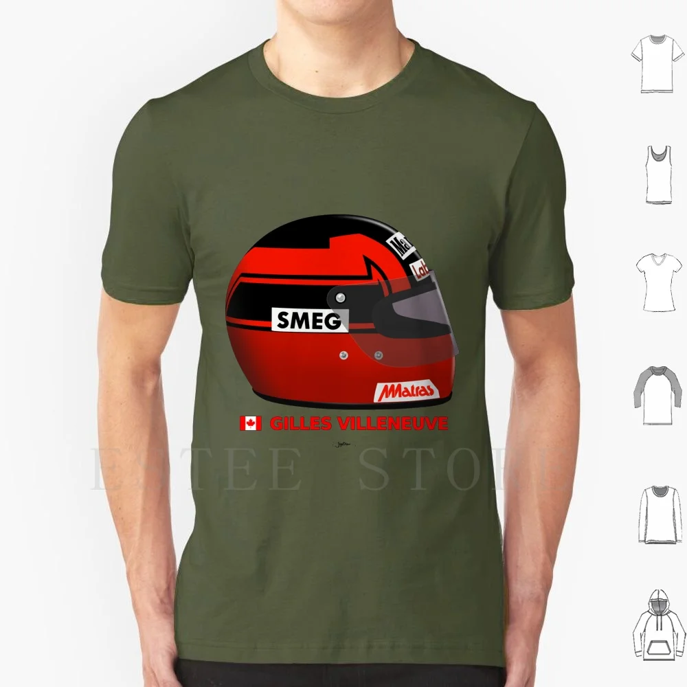 Gilles Villeneuve Helmet T Shirt Cotton Men DIY Print Motor Racing Auto Grand Prix Motorsport Gilles Villeneuve