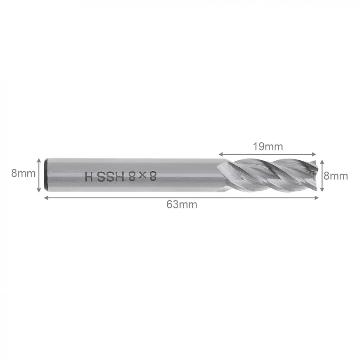 2.5-8mm 4 Flute HSS & Aluminum End Mill Cutter with Extra Long Straight Shank for CNC Mold Processing Metal Milling Cutter