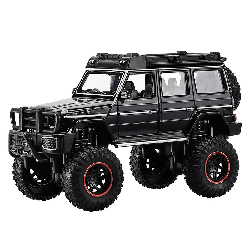 

1:24 Children Toy Vehicle Off-Road Alloy Car Model Diecast Metal Big Wheels Sound Light Doors Open For Boys Toys Cars Kids Gift