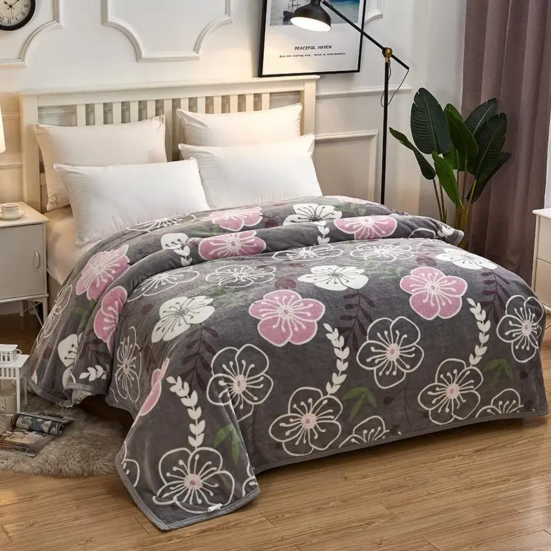 Manta cálida de franela con estampado esponjoso, manta de patrones geométricos para cama, colcha de lino, manta para sofá, tamaño grande 230 250cm