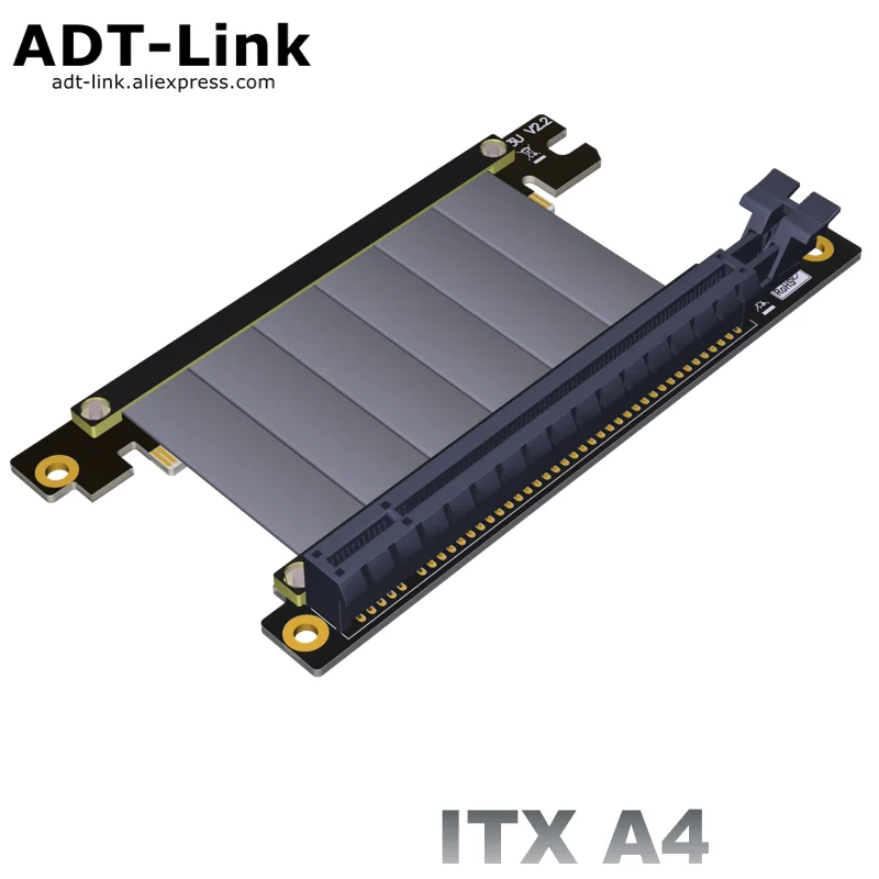 90 Degree Angled PCIe X16 to X16 Adapter Cable for ITX A4 Motherboard Chassis Mini PC Case - Graphics Video Cards Extension
