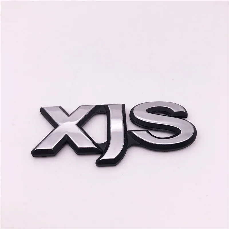 1 Piece Word XJS ABS Chrome Black 3D Letter Sticker Car Rear Trunk Emblem Auto Badge Decal