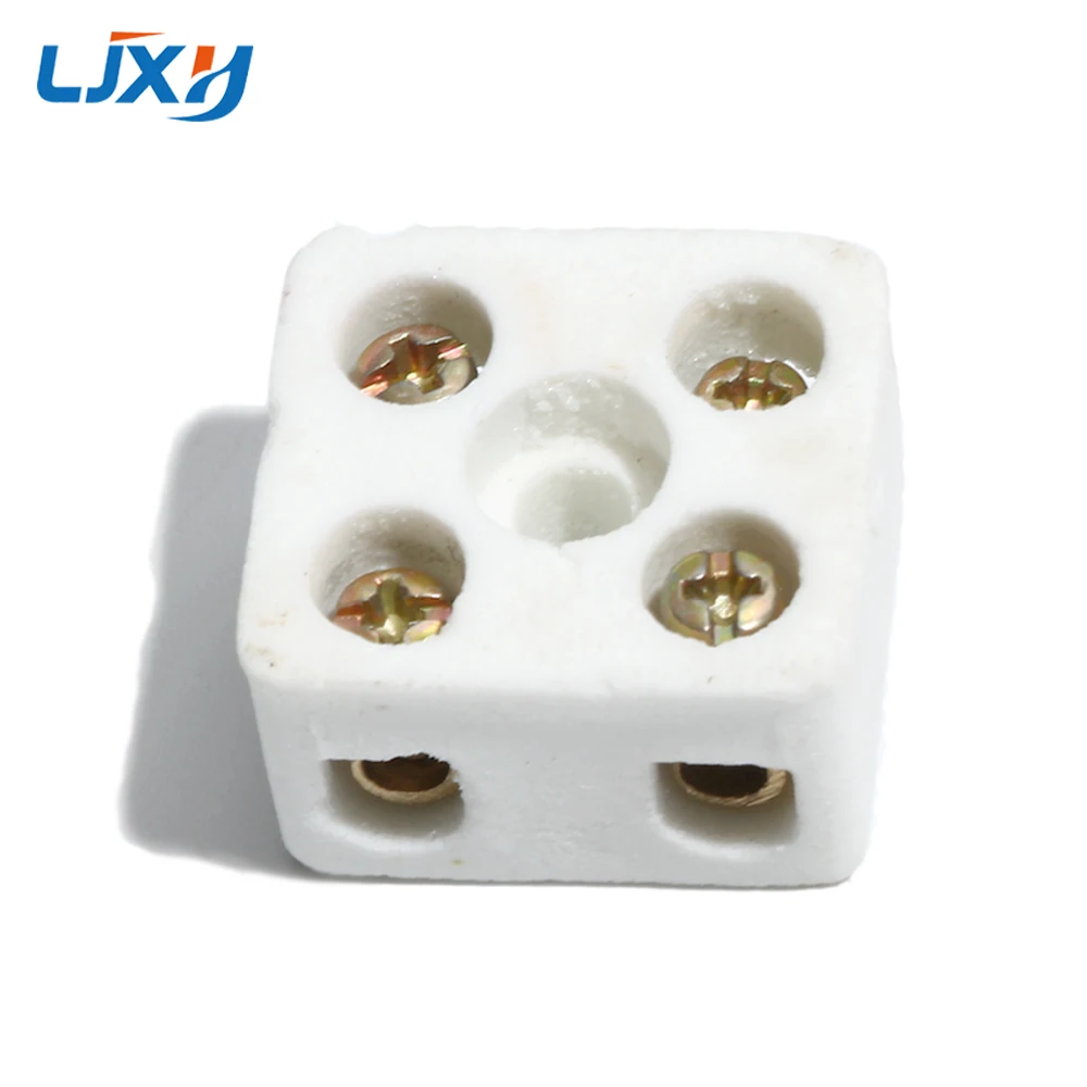 LJXH 5/8 Holes Ceramic Terminal High Temperature Joint Porcelain Wiring Terminal Wiring Column Insulating Porcelain Head