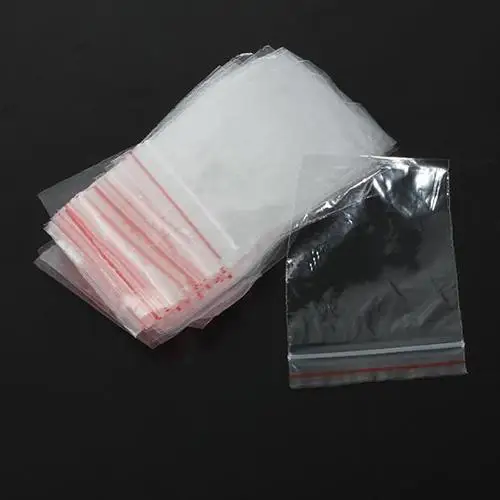 100Pc Plastic Bags Food Packaging Jewelry Small Zip Lock Bags Clear Fresh keeping Dustproof Resealable Candy Bag