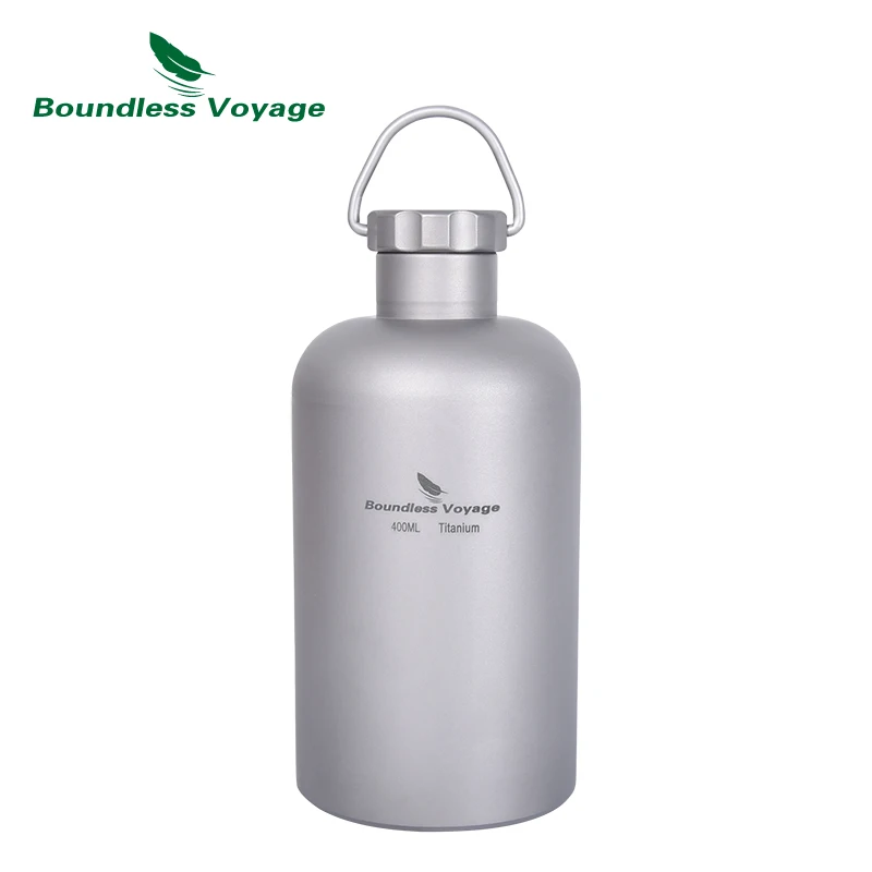 

Boundless Voyage Titanium Water Bottle with Lid Outdoor Camping Cycling Hiking Sports ea Coffee Mug Drinkware 400ml