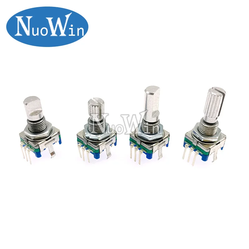 10PCS Half / Plum axis rotary encoder handle length 15mm / 20mm code switch EC11 digital potentiometer with switch 5Pin