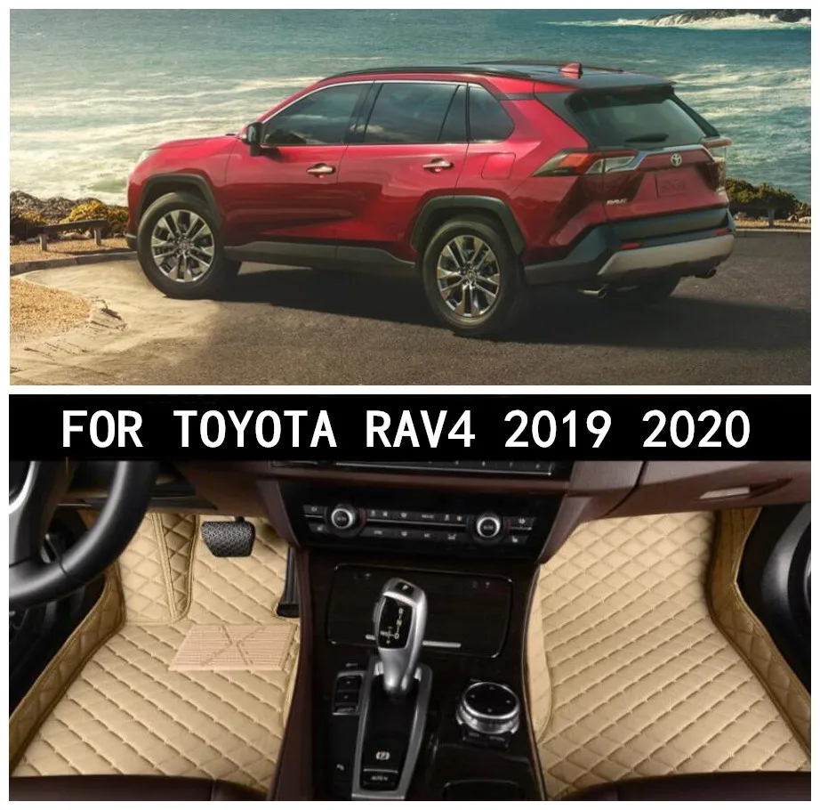 Car 3D Luxury Leather Car Floor Mats Fits For TOYOTA RAV4 2019 2020 EMS Free shipping