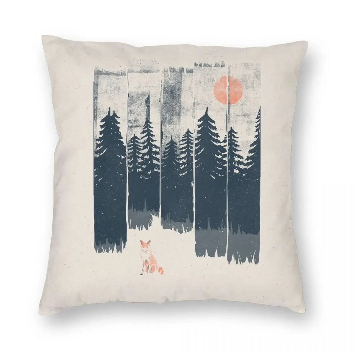 

A Fox In The Wild Square Pillowcase Polyester Linen Velvet Pattern Zip Decorative Room Cushion Cover