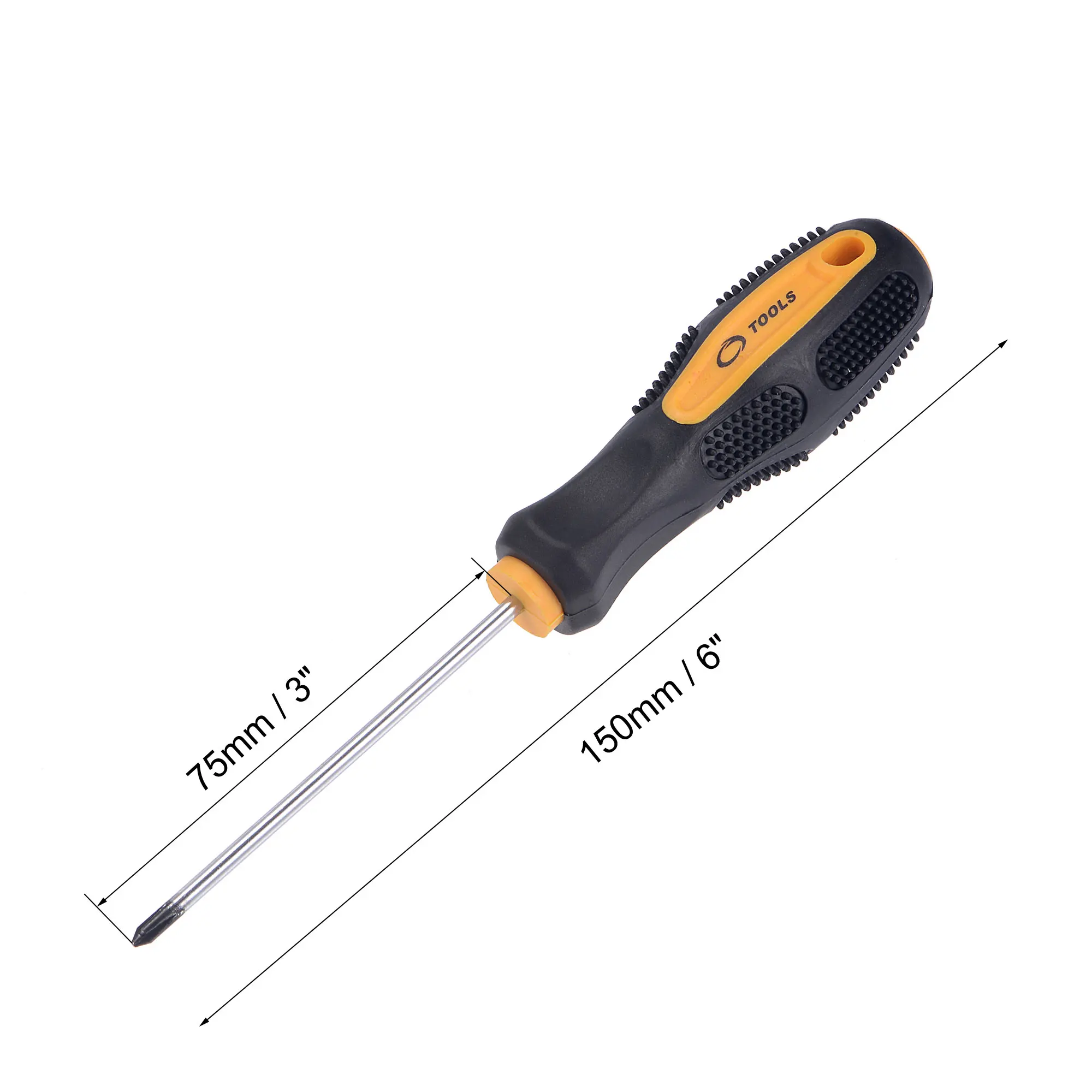 Uxcell #1 Phillips/3mm con intaglio magnetico cacciavite Set, 3 "CR-V albero tondo antiscivolo nero + manico giallo