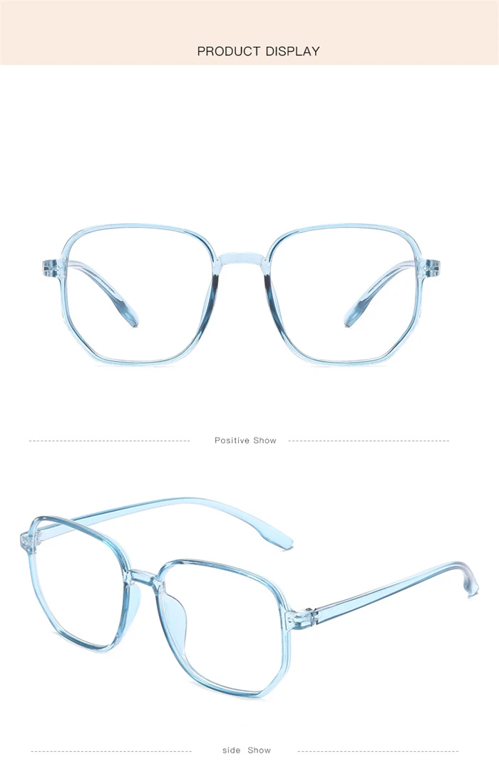 Großer Rahmen Anti-Blau-Licht kurzsichtige Brille Frauen blau grün Rahmen minus Linse Dioptrien Brille Männer 0 -0.5 -1.0 -1.5 bis -6.0 – Detail 7