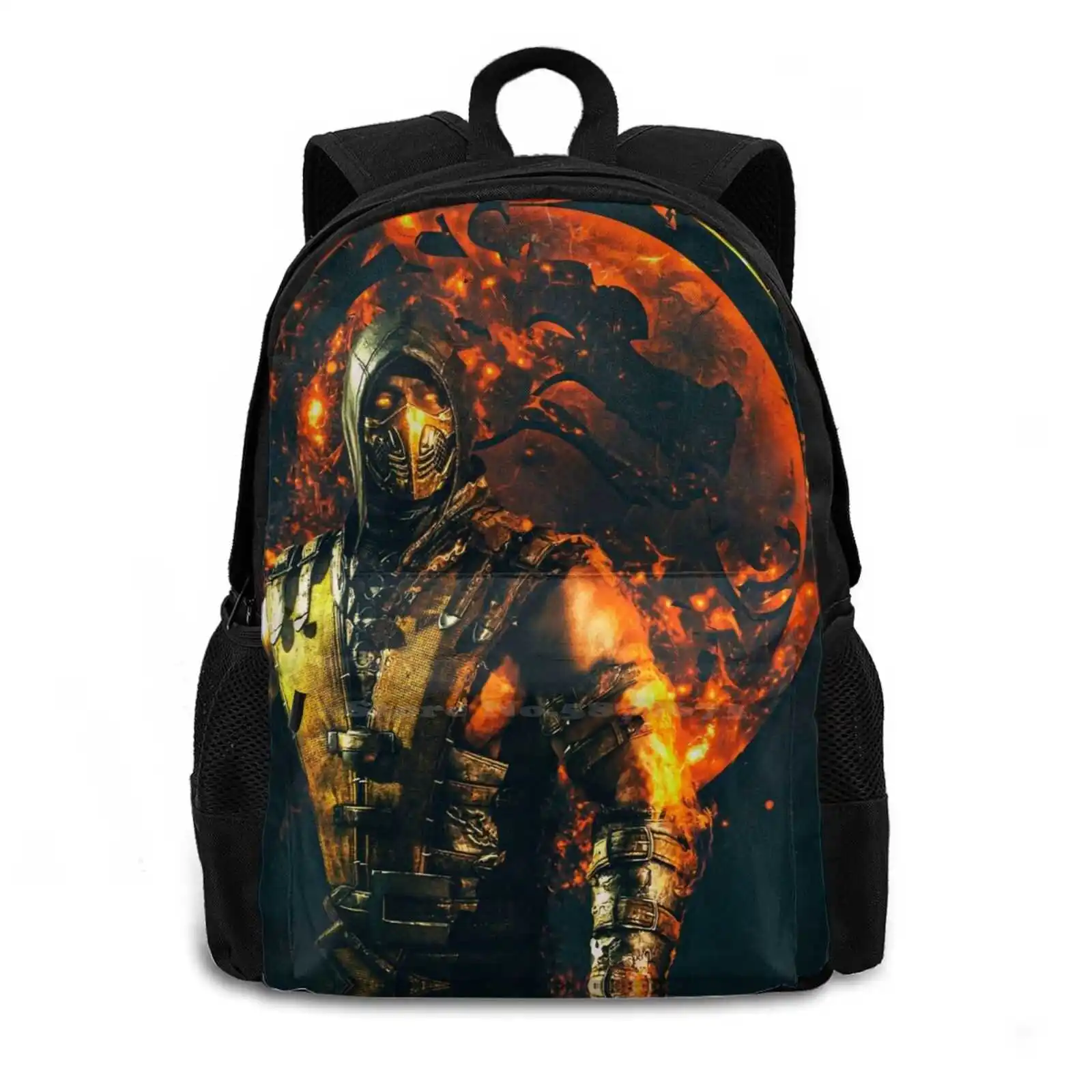 Mortal Kombat Scorpion School Bag Big Capacity Backpack Laptop Scorpion Mortal Kombat Get Over Here