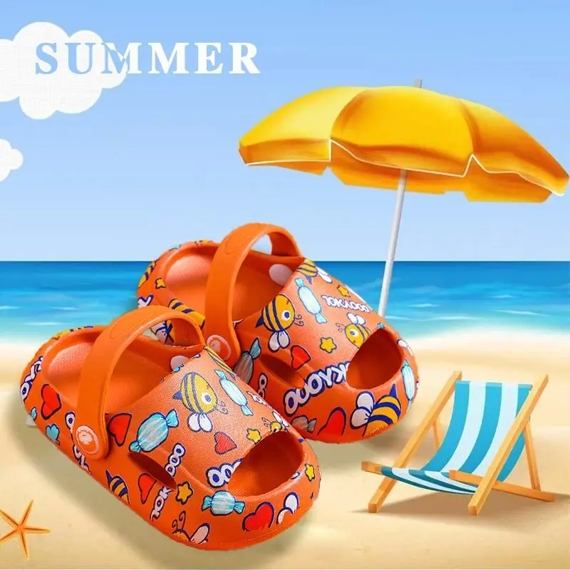 2024 Unisex Summer Newest Kids Slippers Boys Girls Slippers Non-slip Children Beach Shoes Baby Home Sandals Kids Flip Flops