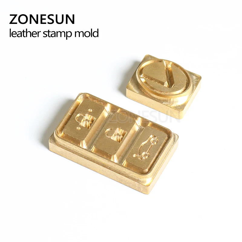 ZONESUN Custom LOGO Brass Mold Stamp Wood Leather Paper Embossing Mold DIY Design Mouldings Hot Foil Stamping Heat Press Machine