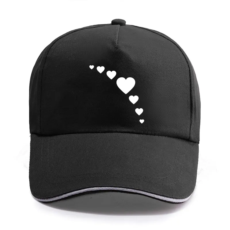 New Heart Fall Valentine's Funny Print Baseball Cap Unisex Women Men Casual Cotton Hat Snapback Hats Trucker Caps Sun-Hats