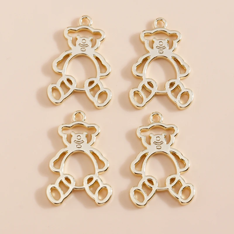 Mix 8 Stück Goldfarbe Herz Mond Sterne Bär Kristall Perlen Charms für DIY Schmuckherstellung Zubehör Anhänger Halskette Ohrringe – Detail 29
