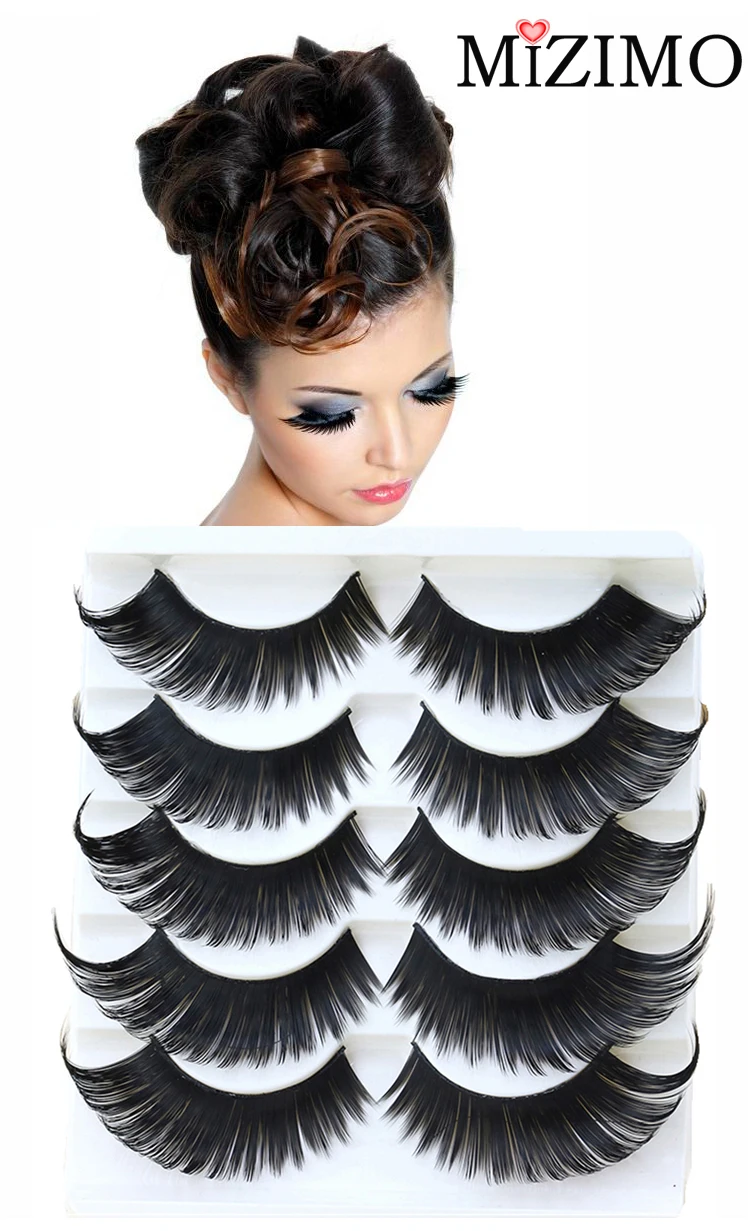 Thick and long false eyelashes Stage makeup eyelashes curling encryption long exaggerated eyelashes