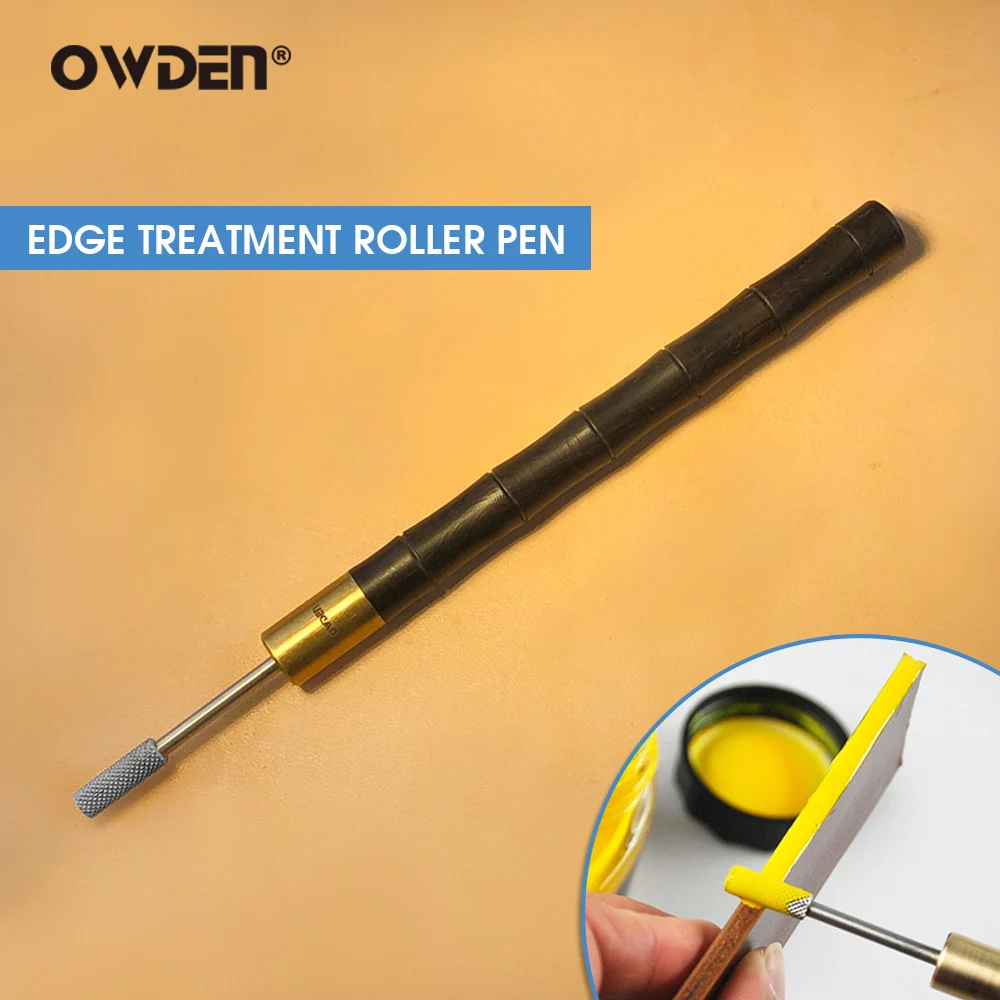 OWDEN Leather Edge Roller Dye Pen Colorful Edge Roller Applicator Essential Leather Edge Printing Tool for Leather Craft