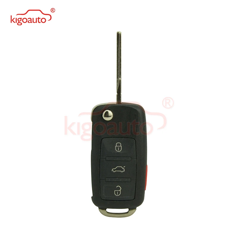 

Kigoauto Flip Remote Key Shell 3 Button with Panic for Volkswagen Touareg 2004 2005 2006 2007 2008 2009 2010 2011