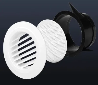 1PCS Extractor Fan Round Rotary Adjustable Ventilation Grille Air Vent White for 75-200 mm Duct vent grill