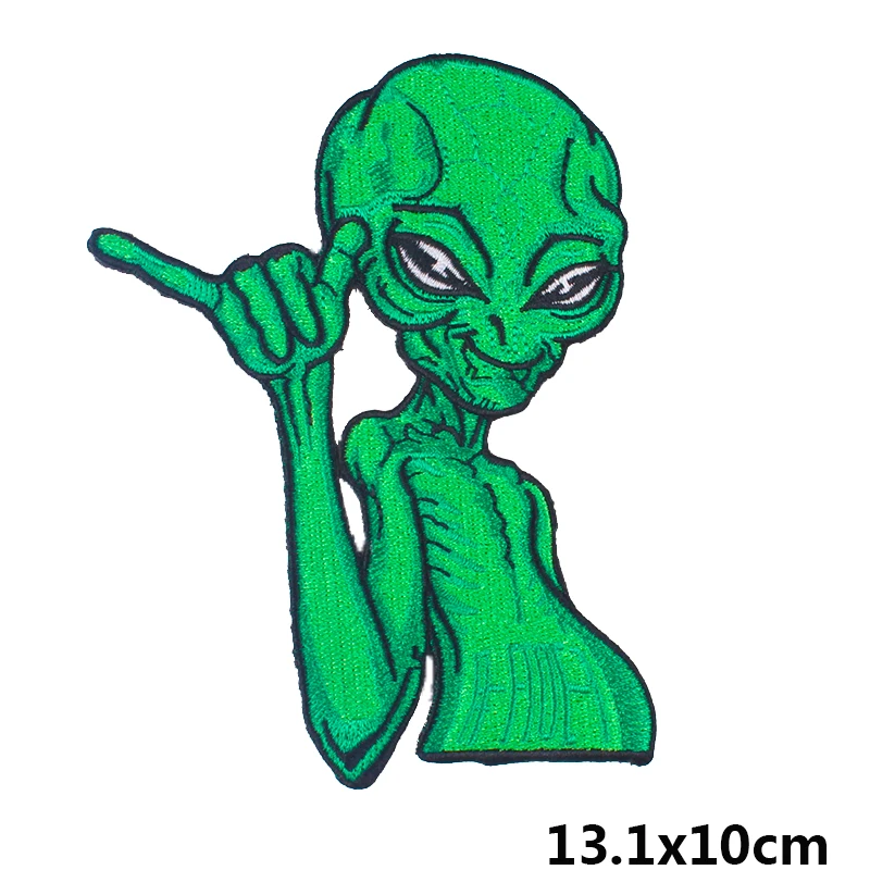 Space Travel Patch Iron On Patches For Clothing Stickers Sewing Patch Embroidered Patches On Clothes Alien UFO Stripe For Jacket