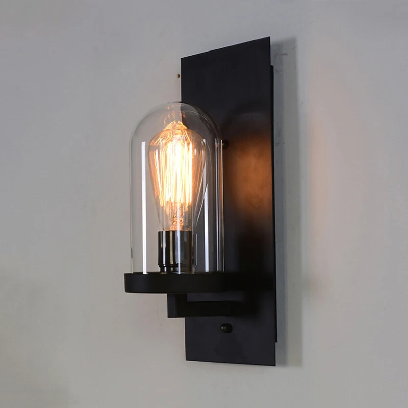 Retro Loft Glass Lamp Industry Vintage Wall Lights Warehouse Corridor Living Room Bedroom Lamp Cafe Lights Wall Sconce