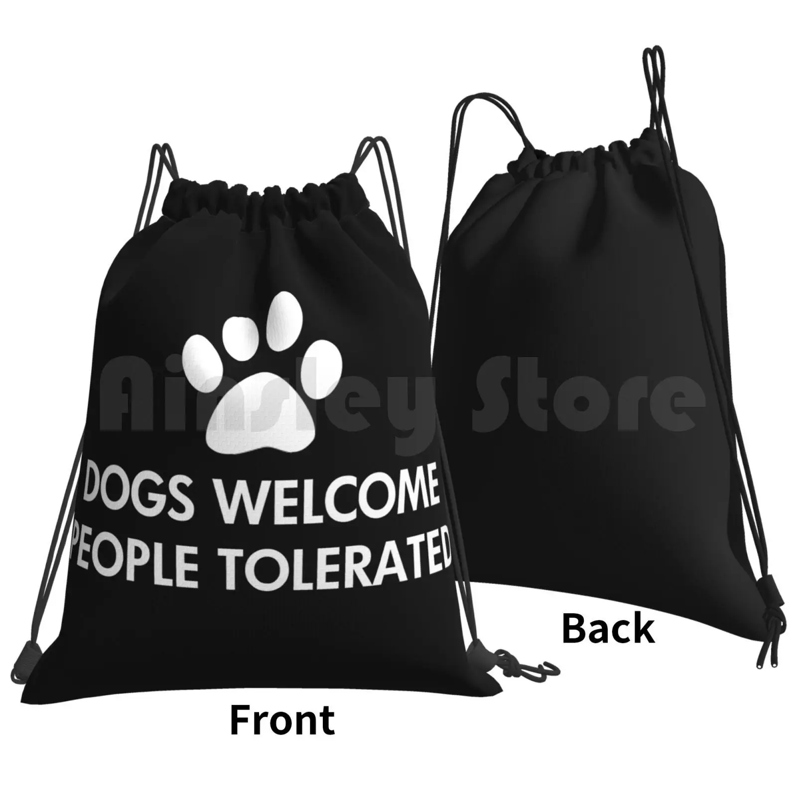 Perros Bienvenido a las personas toleradas dicho mochila bolsa con cordón montar escalada bolsa de gimnasio amante de los perros amante de los animales perro Humor