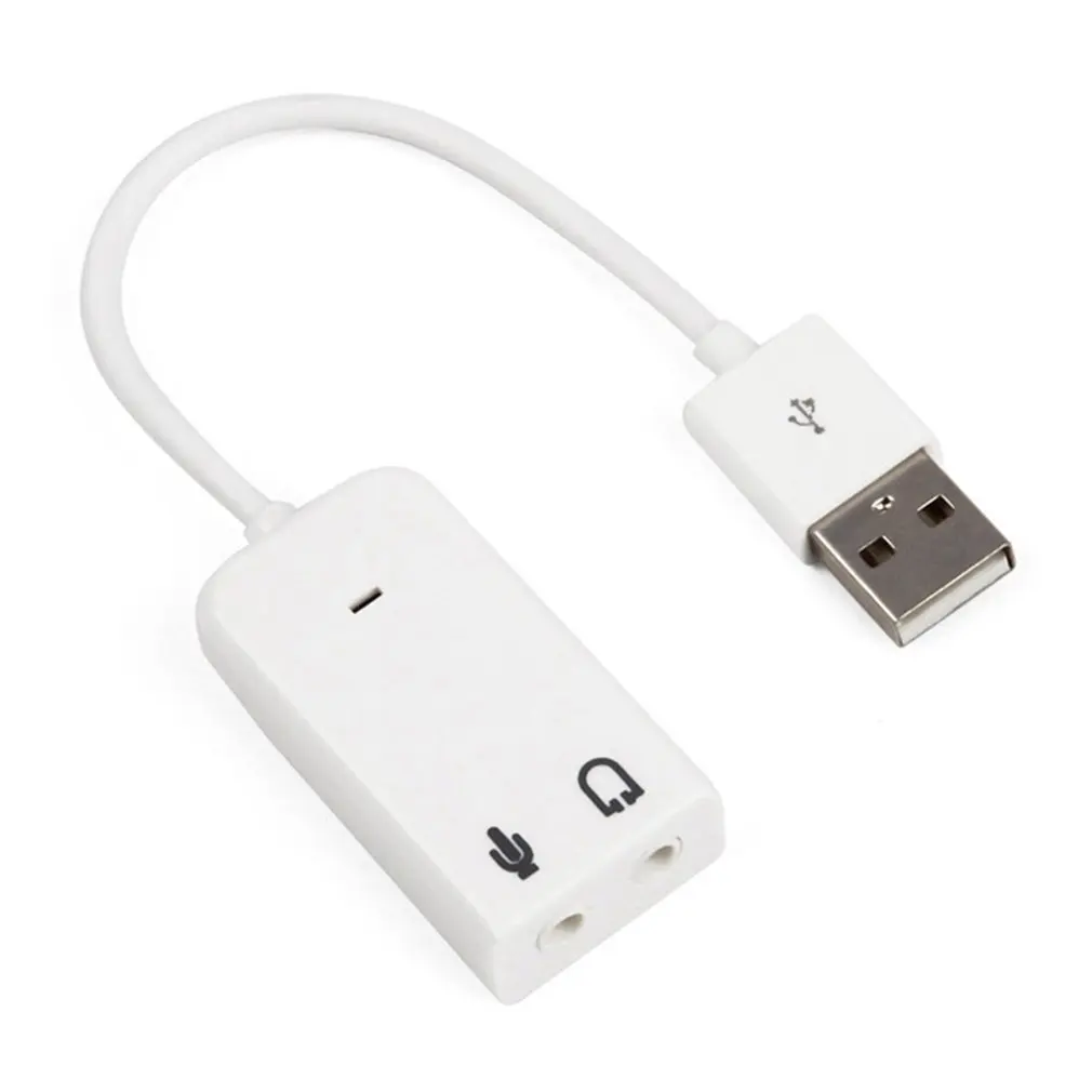 External USB Sound Card 7.1 Adapter USB to 3D Virtual Sound Audio Headset Microphone 3.5mm Jack For Laptop PC Notebook